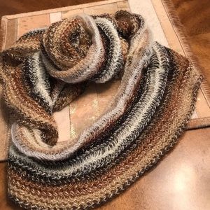 Multi color infinity scarf.